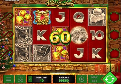 Игровой автомат Wild Cristmas - призовая комбинация на линии Призовая комбинация символов в игровом автомате Wild Cristmas